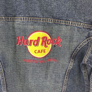 Hard Rock Cafe - "Puerto Vallarta" Blue Short Denim Biker Jacket Women's Size S